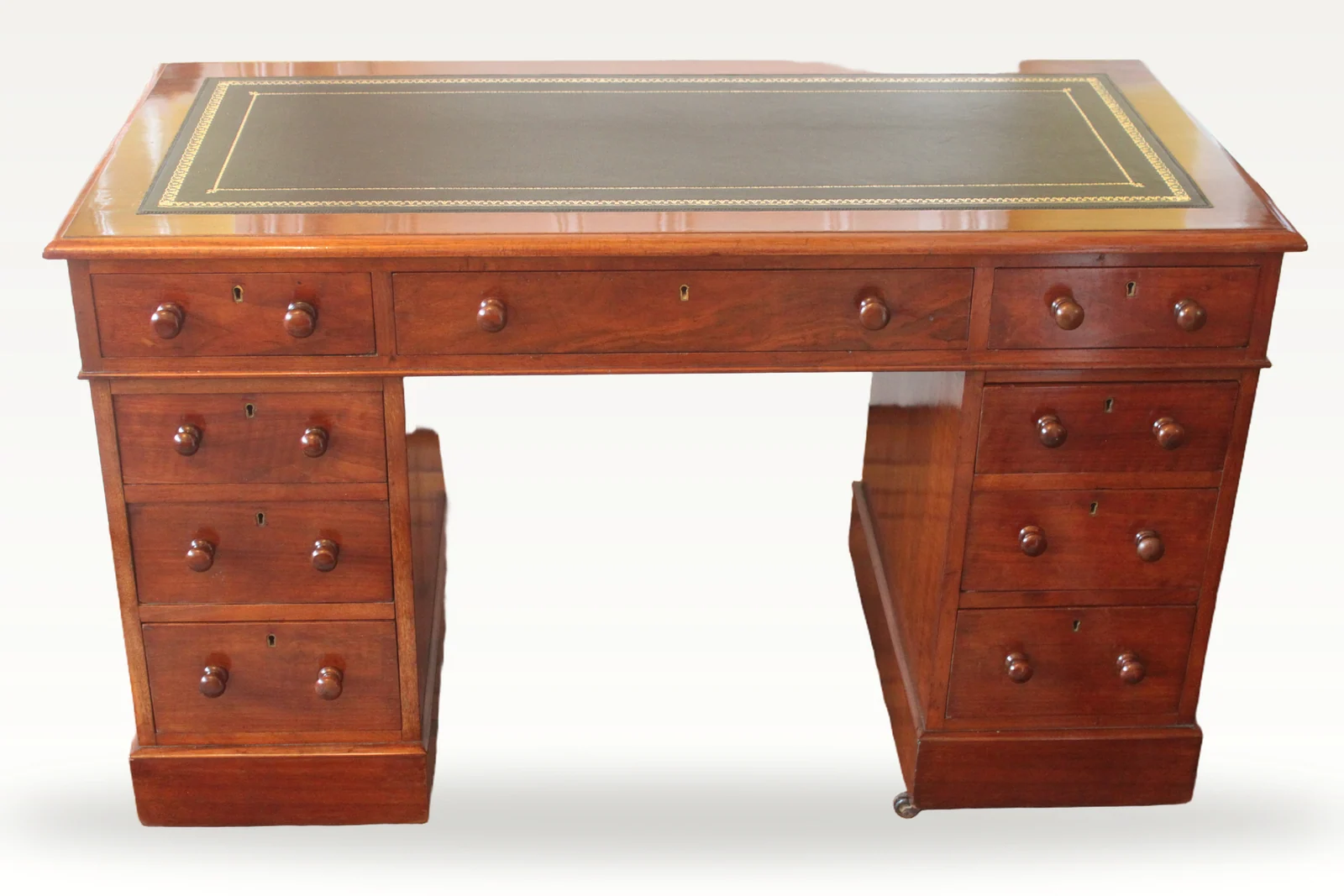 Victorian mahogany pedestal desk — view 5