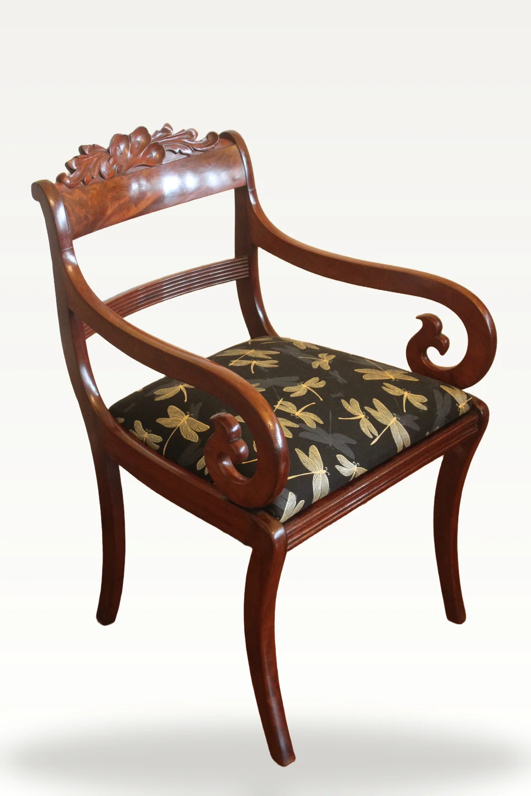 Regency mahogany armchair — view 2