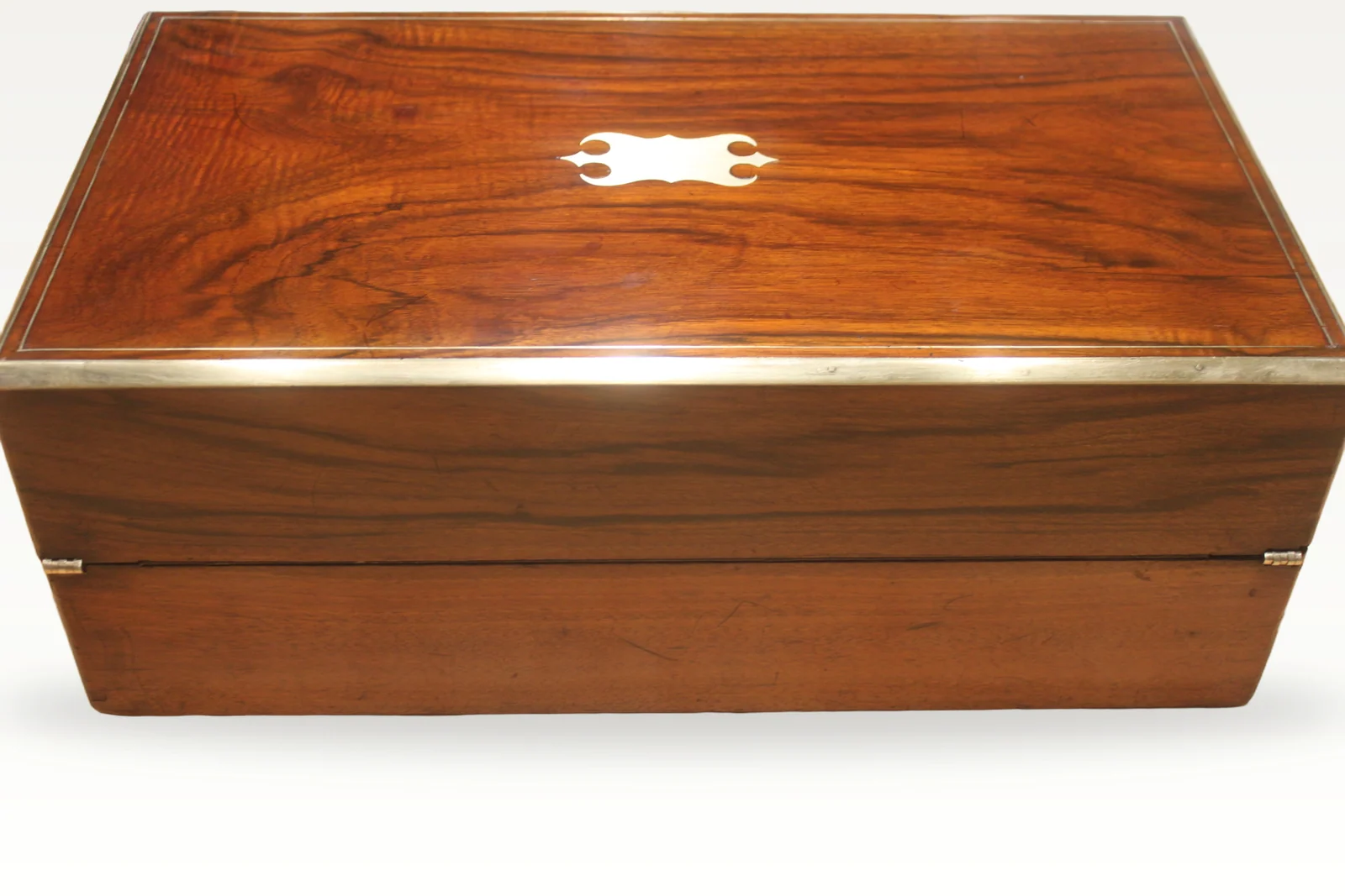 A large Victorian walnut and brass edged writing slope with secret drawers 4905 — view 6