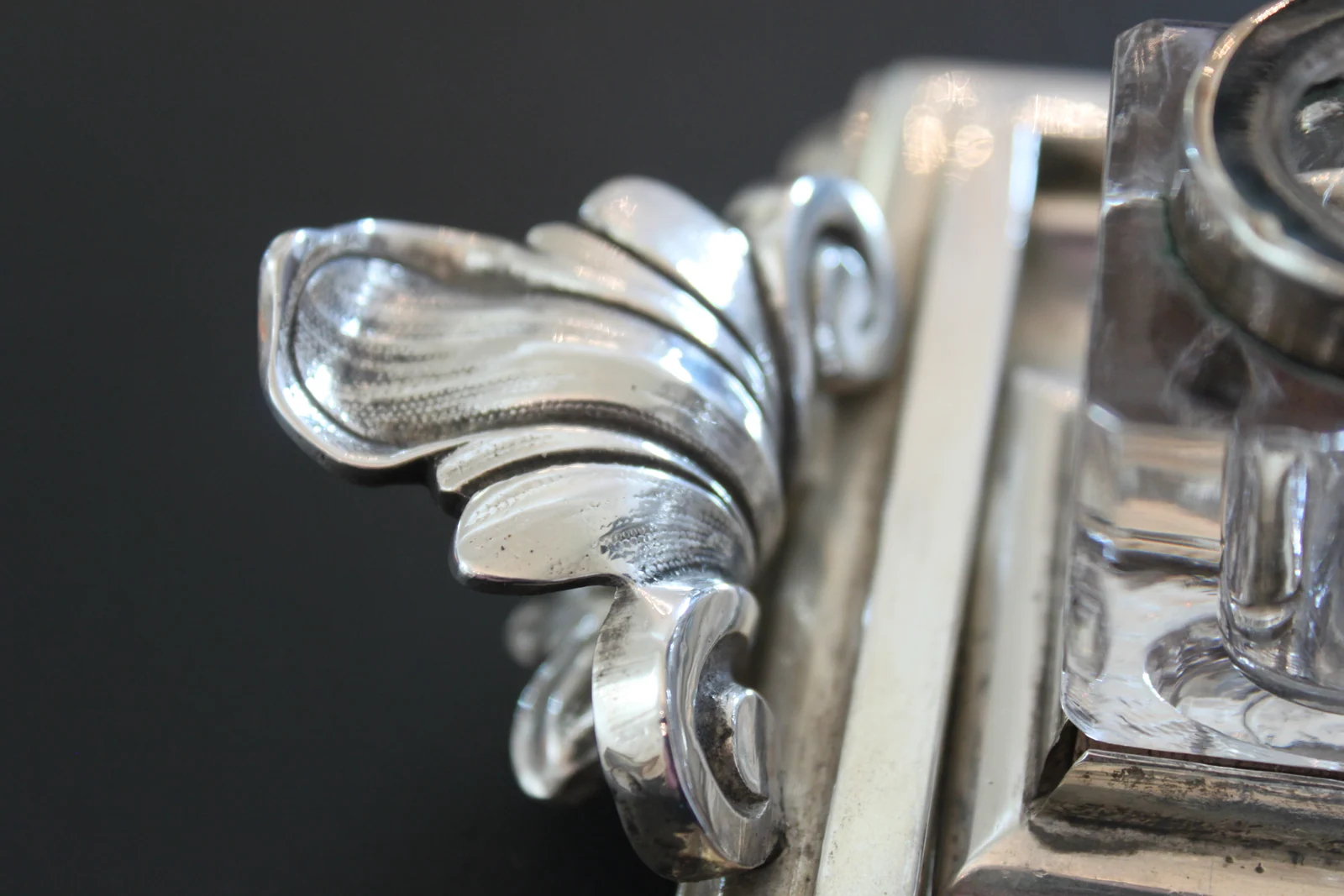 A 19th century silver plated ink standish — view 2