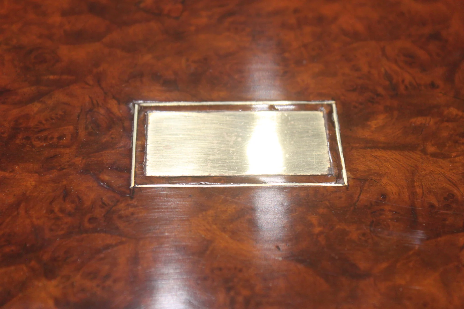 Victorian burr walnut writing slope — view 7