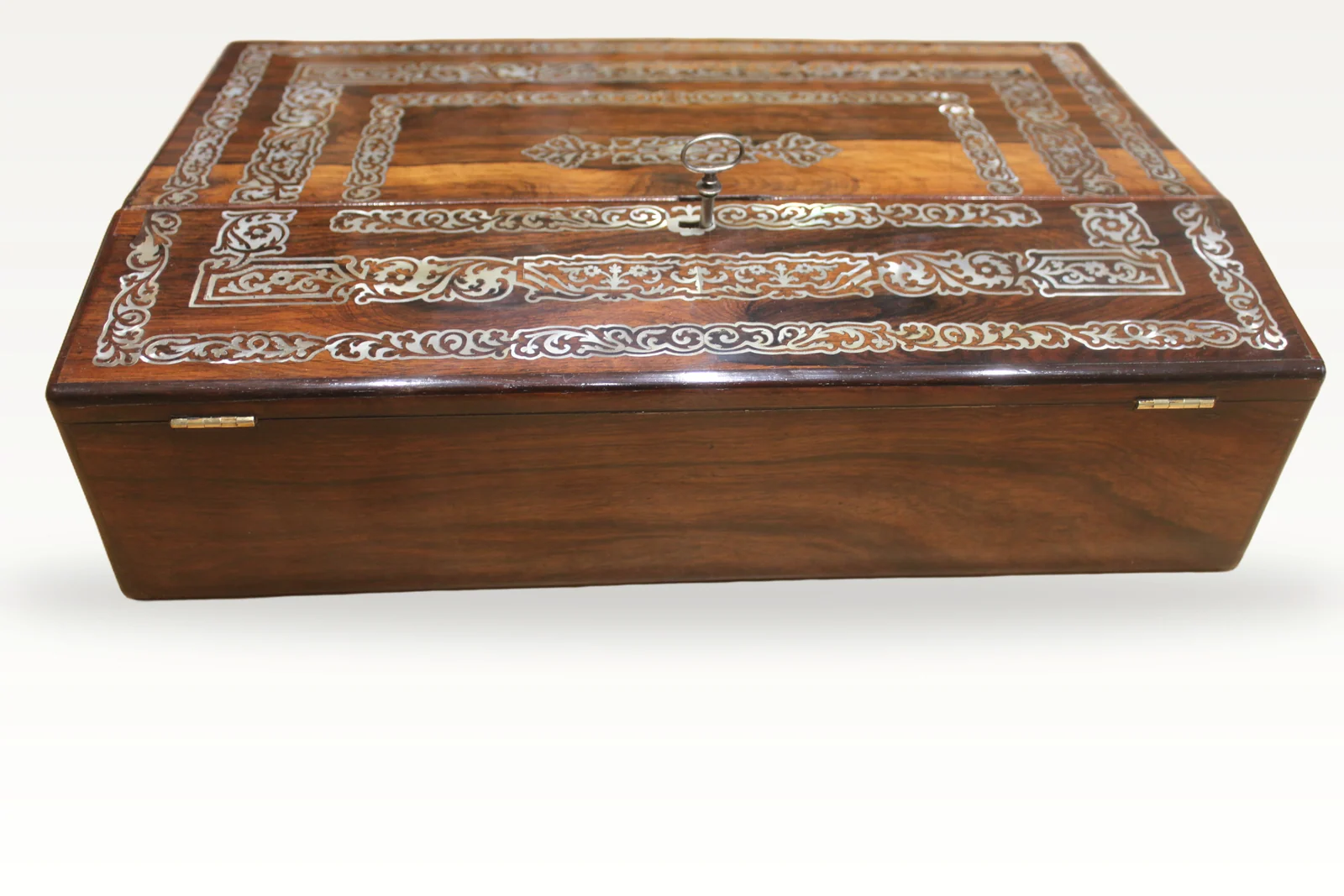 Rosewood and MOP writing slope by George Austin, Dublin — view 4