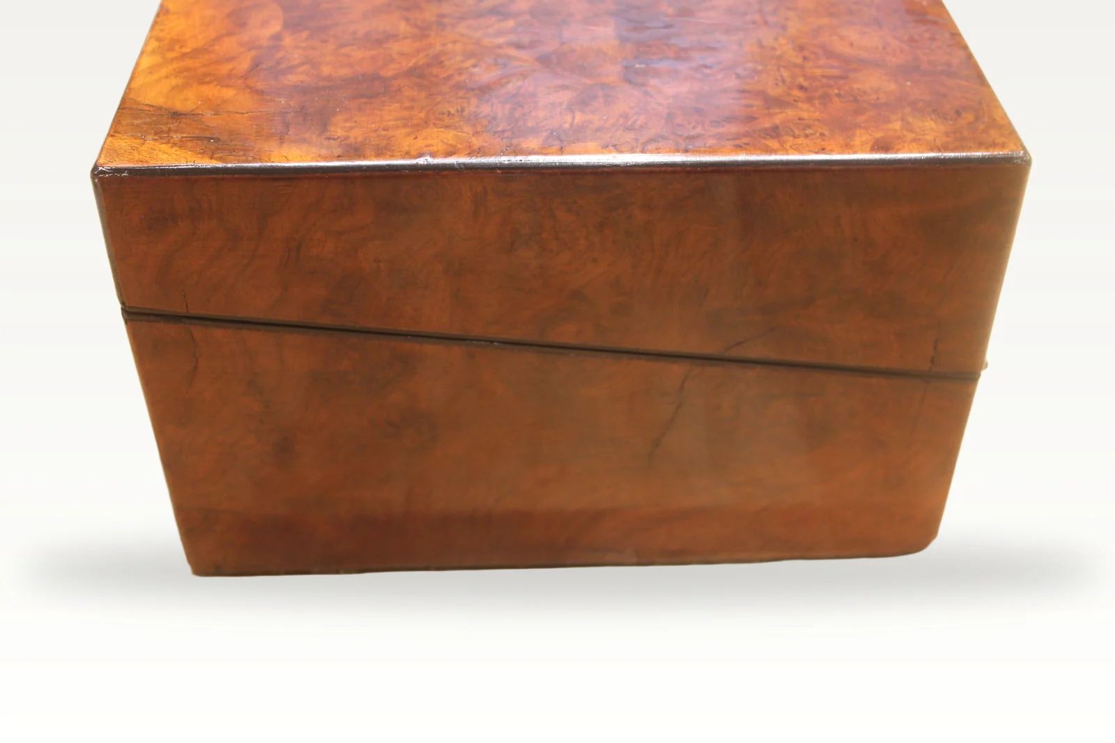 Victorian burr walnut writing slope — view 3