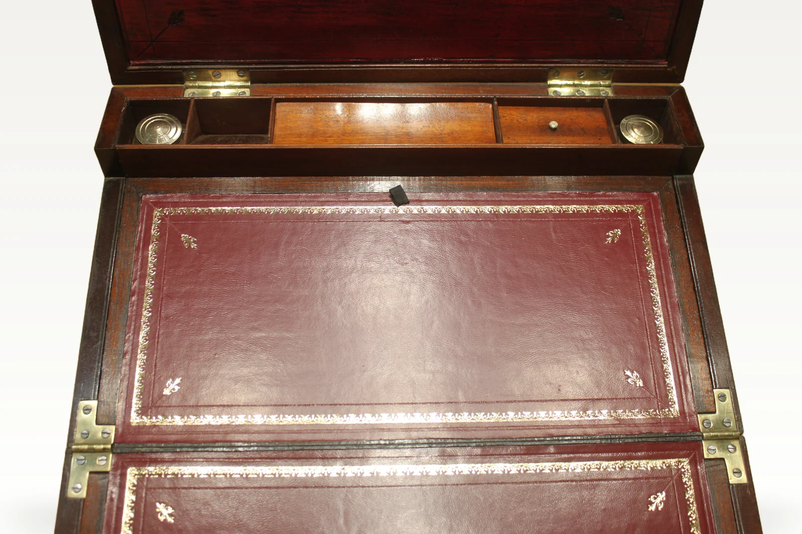 A 19th century mahogany bi-fold campaign writing slope — view 7