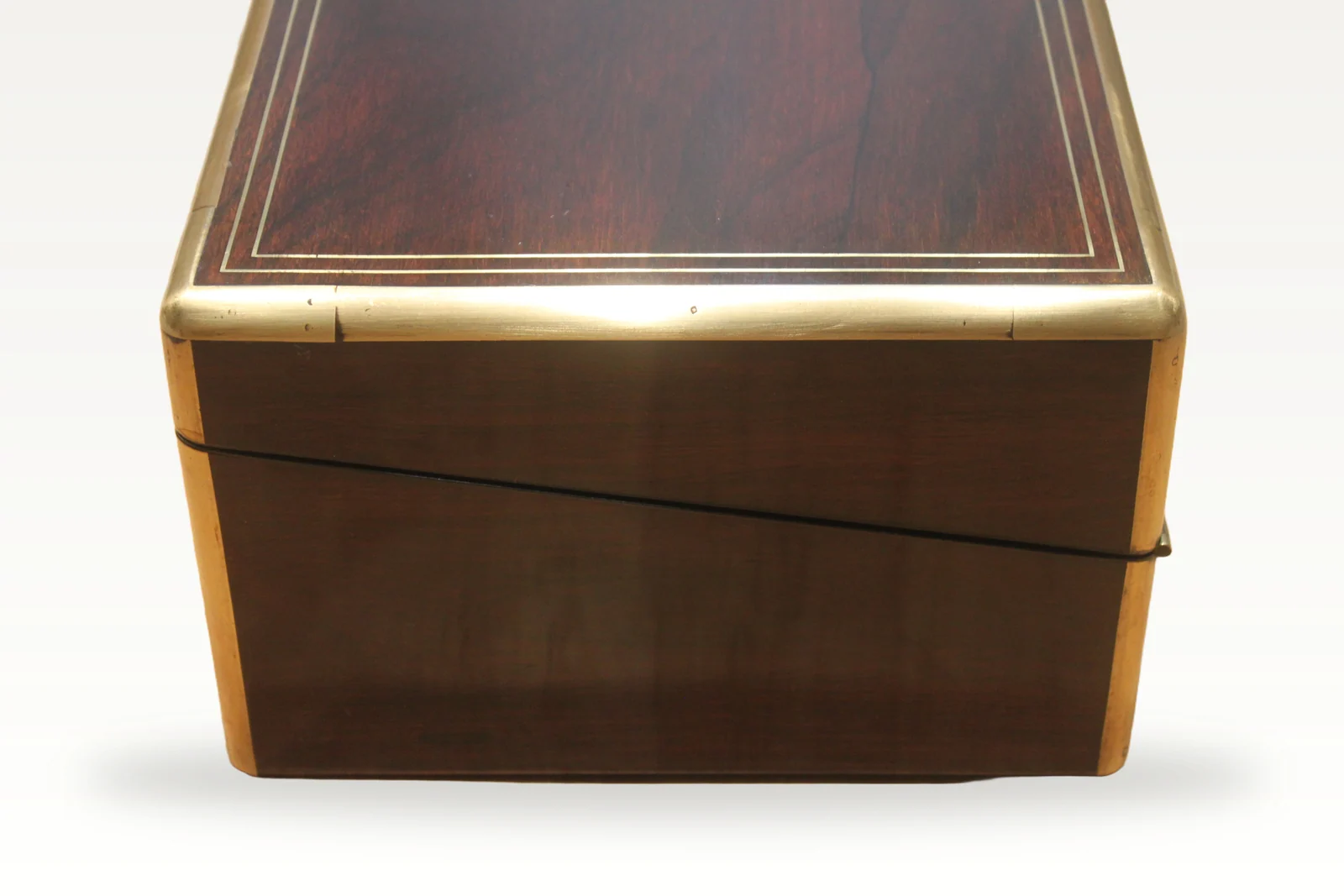 A large 19th century rosewood writing slope with brass inlay — view 4