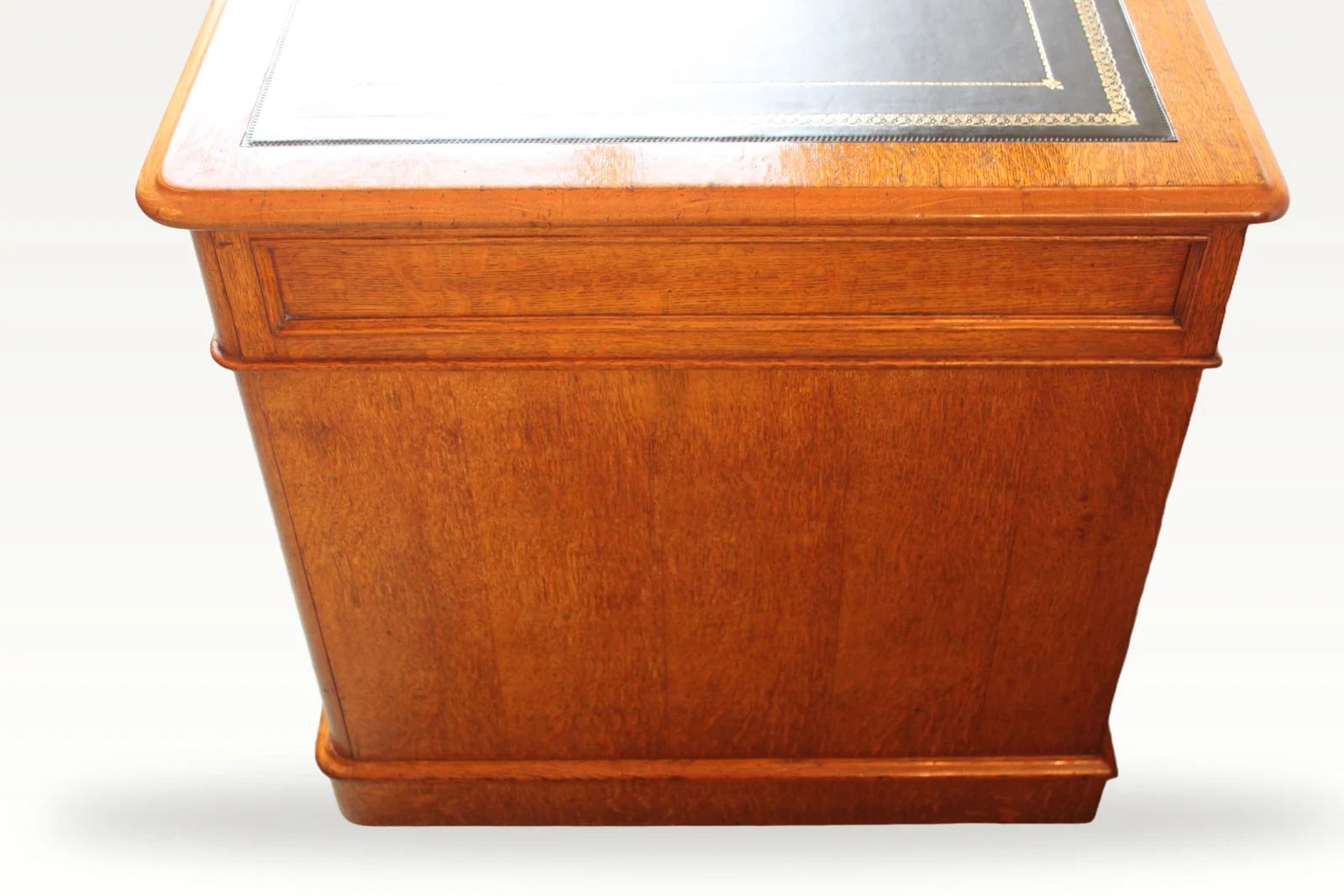Victorian oak nine drawer pedestal desk by Edwards & Roberts — view 12