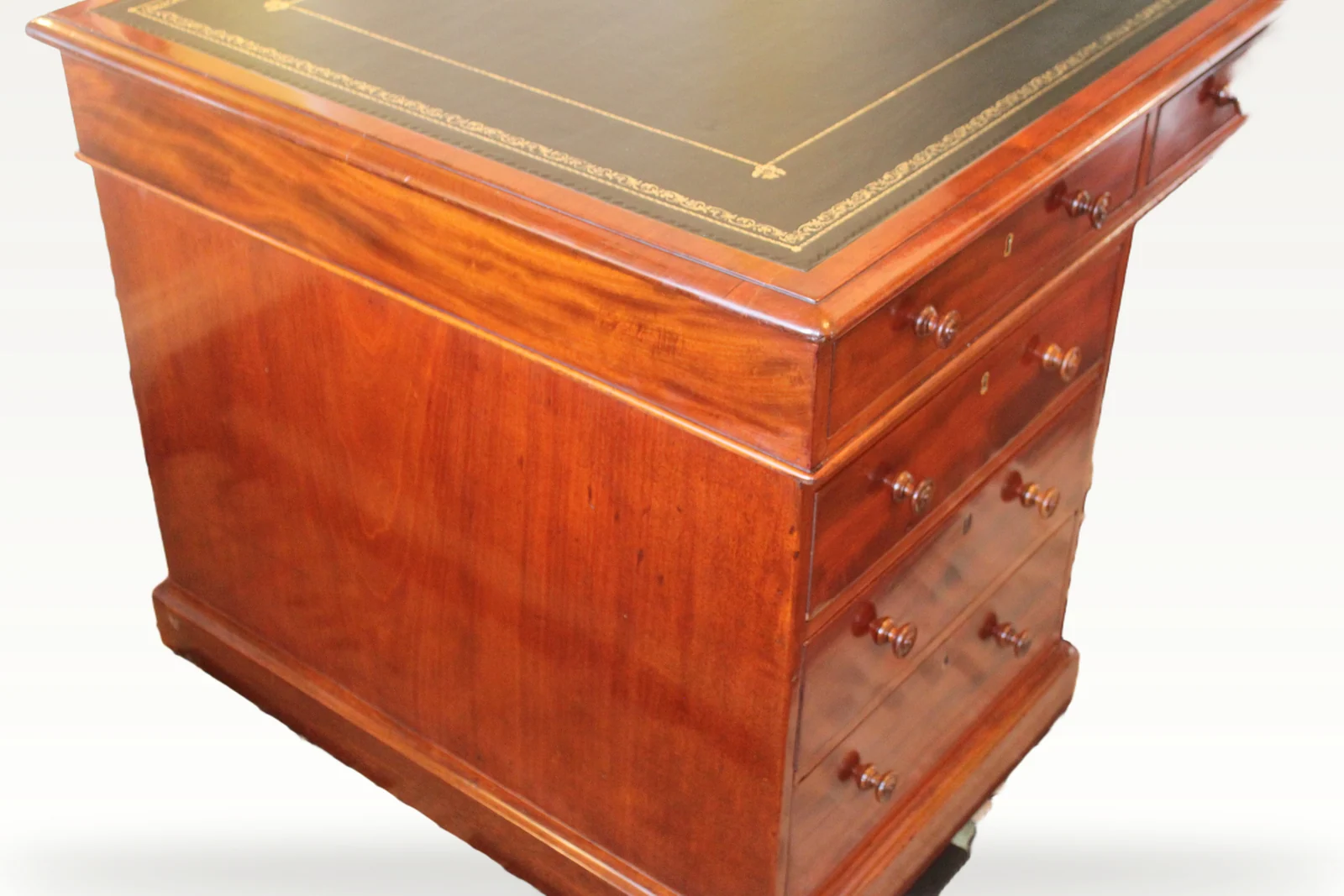 Late Georgian mahogany pedestal desk — view 6