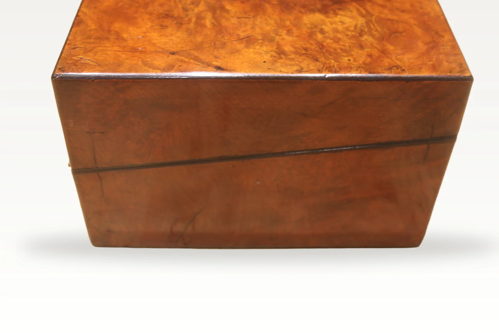 Victorian burr walnut writing slope — view 4