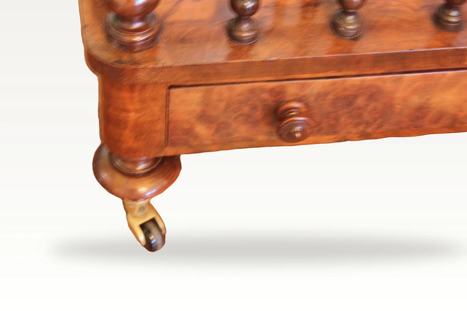 Victorian burr walnut Canterbury What-not — view 9