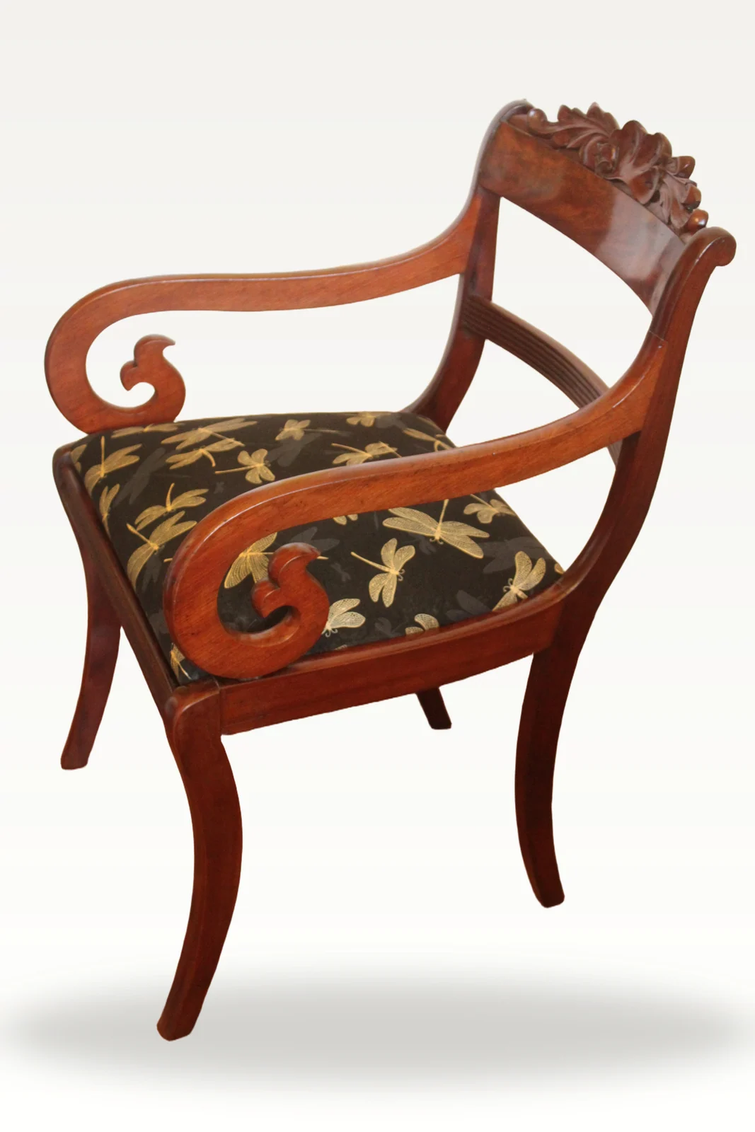 Regency mahogany armchair — view 3