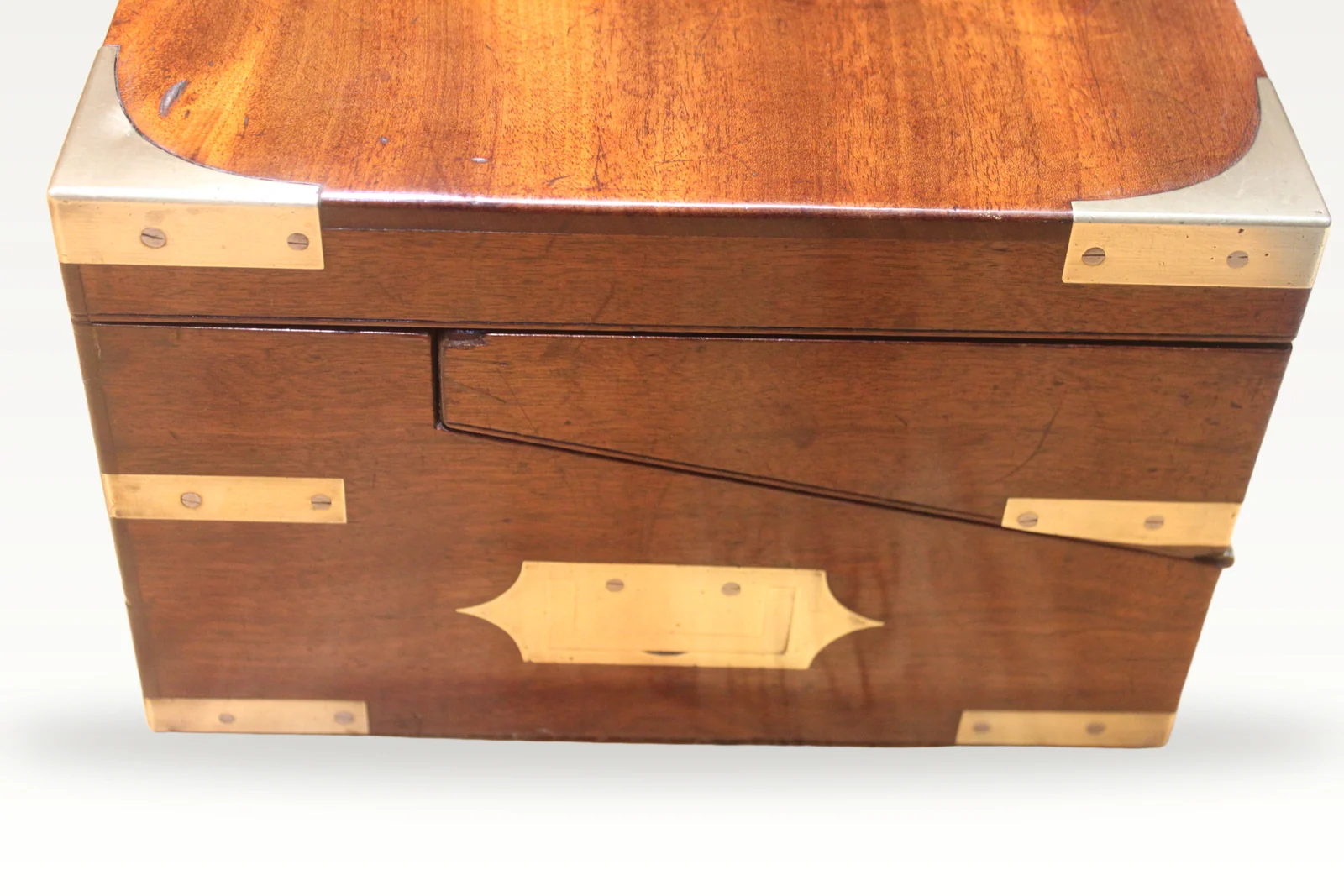 Late Georgian mahogany campaign bi-fold writing slope — view 3