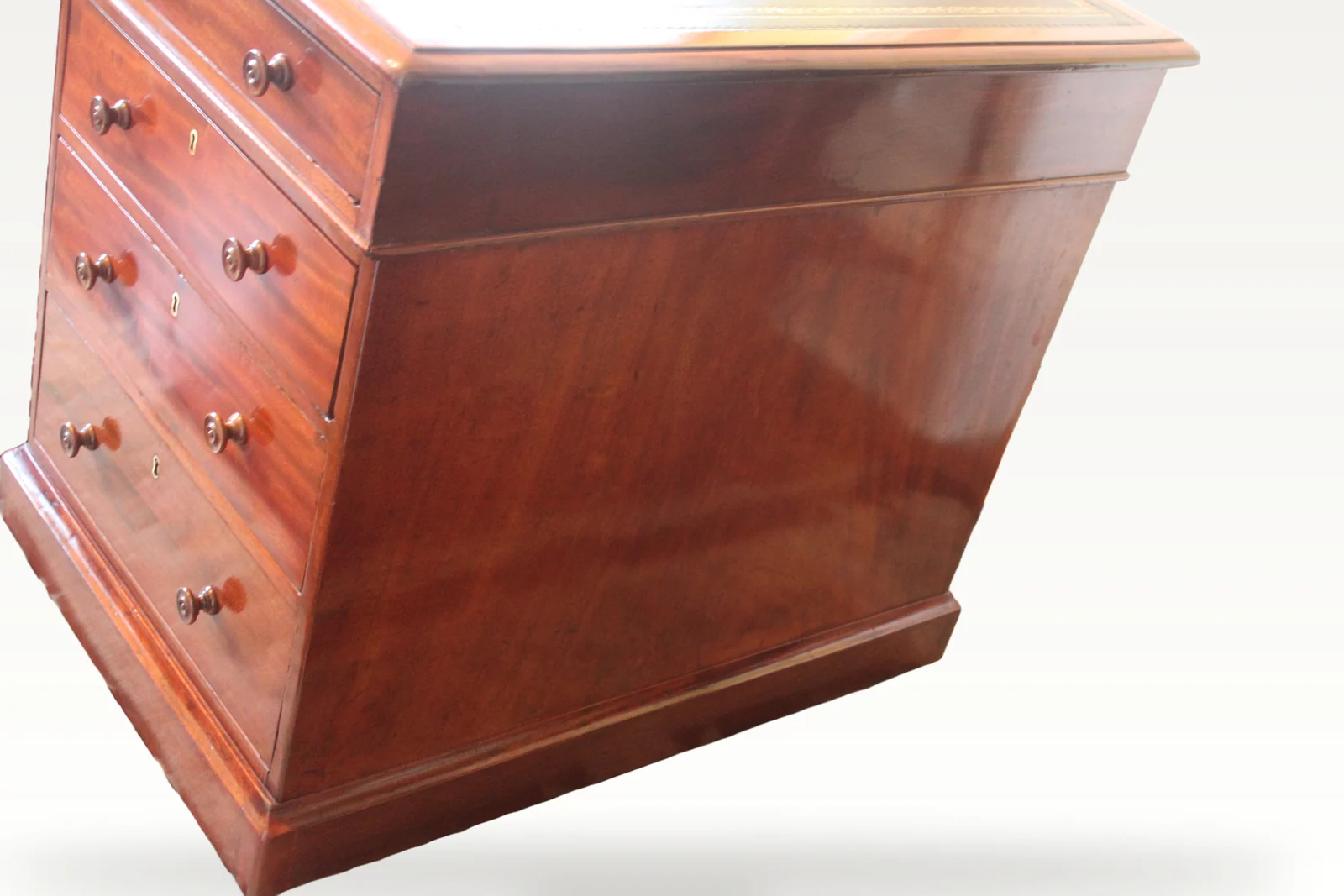 Late Georgian mahogany pedestal desk — view 8