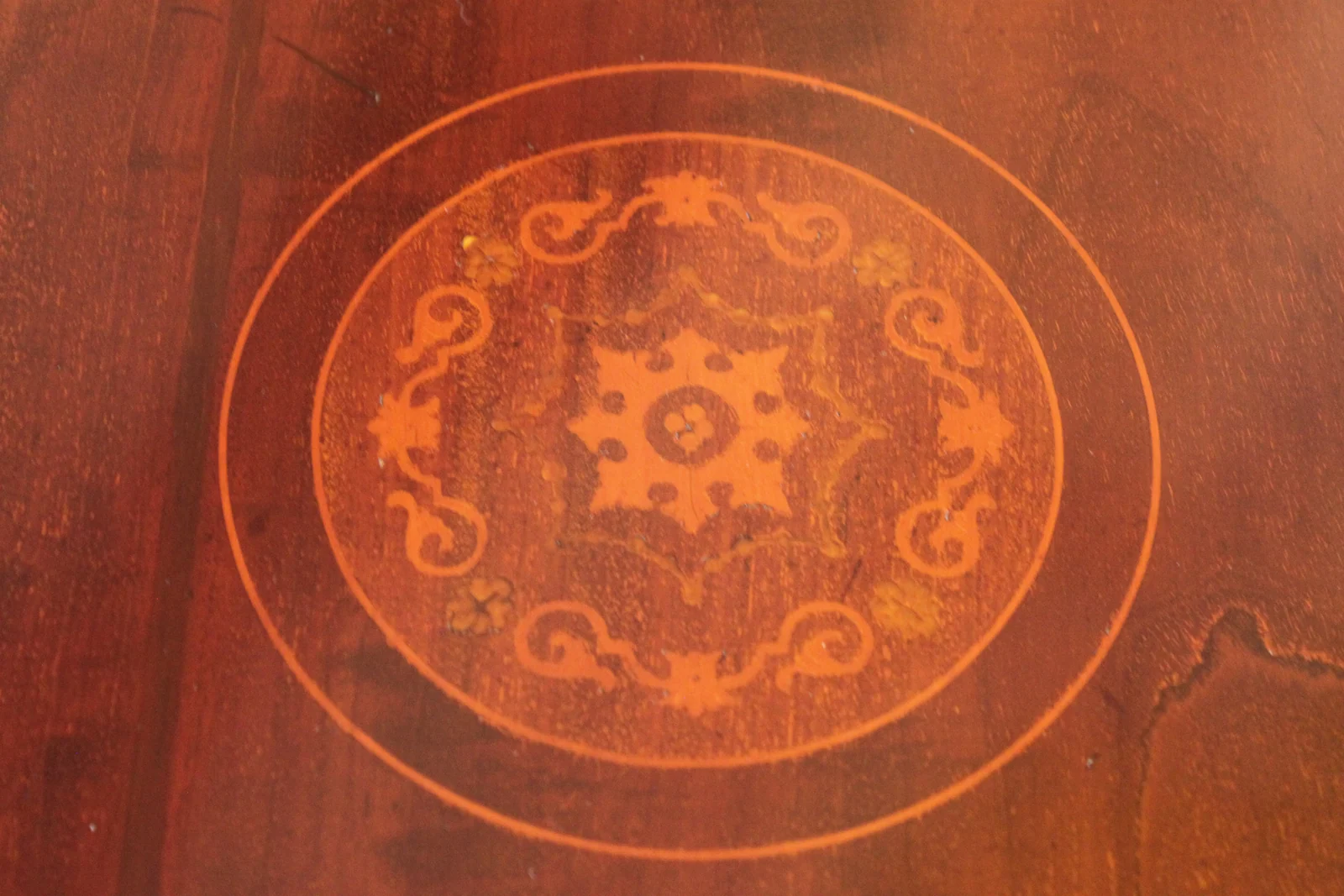 Edwardian mahogany and inlaid revolving bookcase — view 5