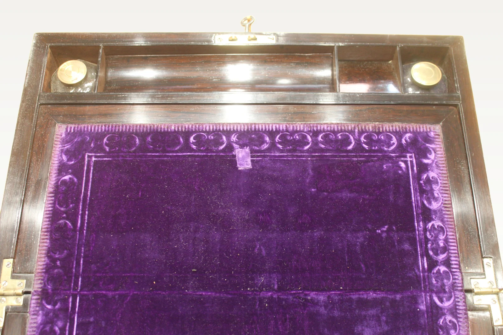 A Regency period rosewood and brass inlaid writing slope + secret drawers 4904 — view 8