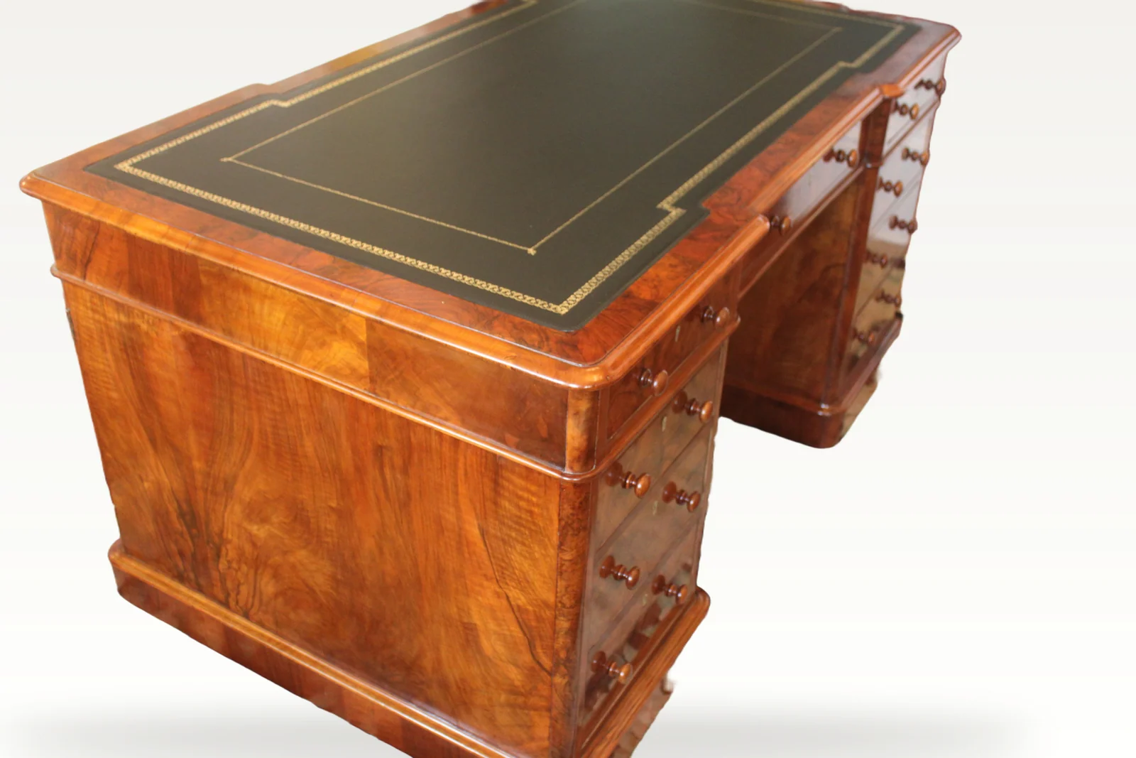 A rare Victorian burr walnut partners desk by Edwards & Roberts — view 3