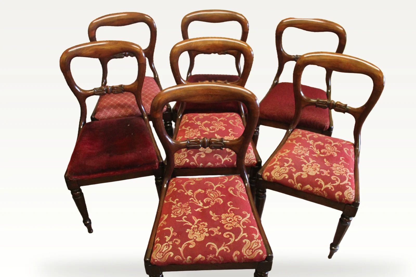 A set of seven early Victorian mahogany chairs — view 2