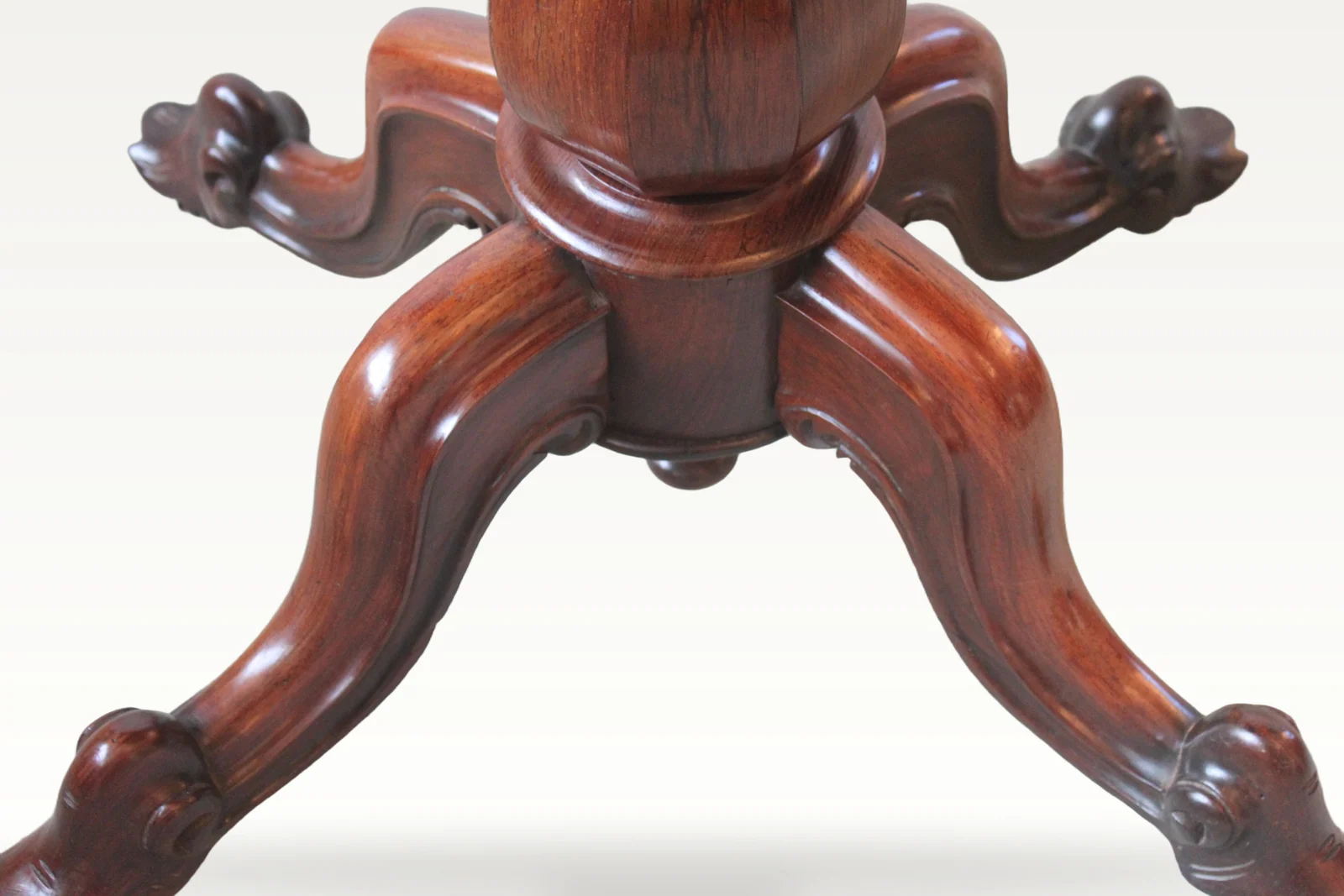 Victorian rosewood serpentine foldover tea table — view 7