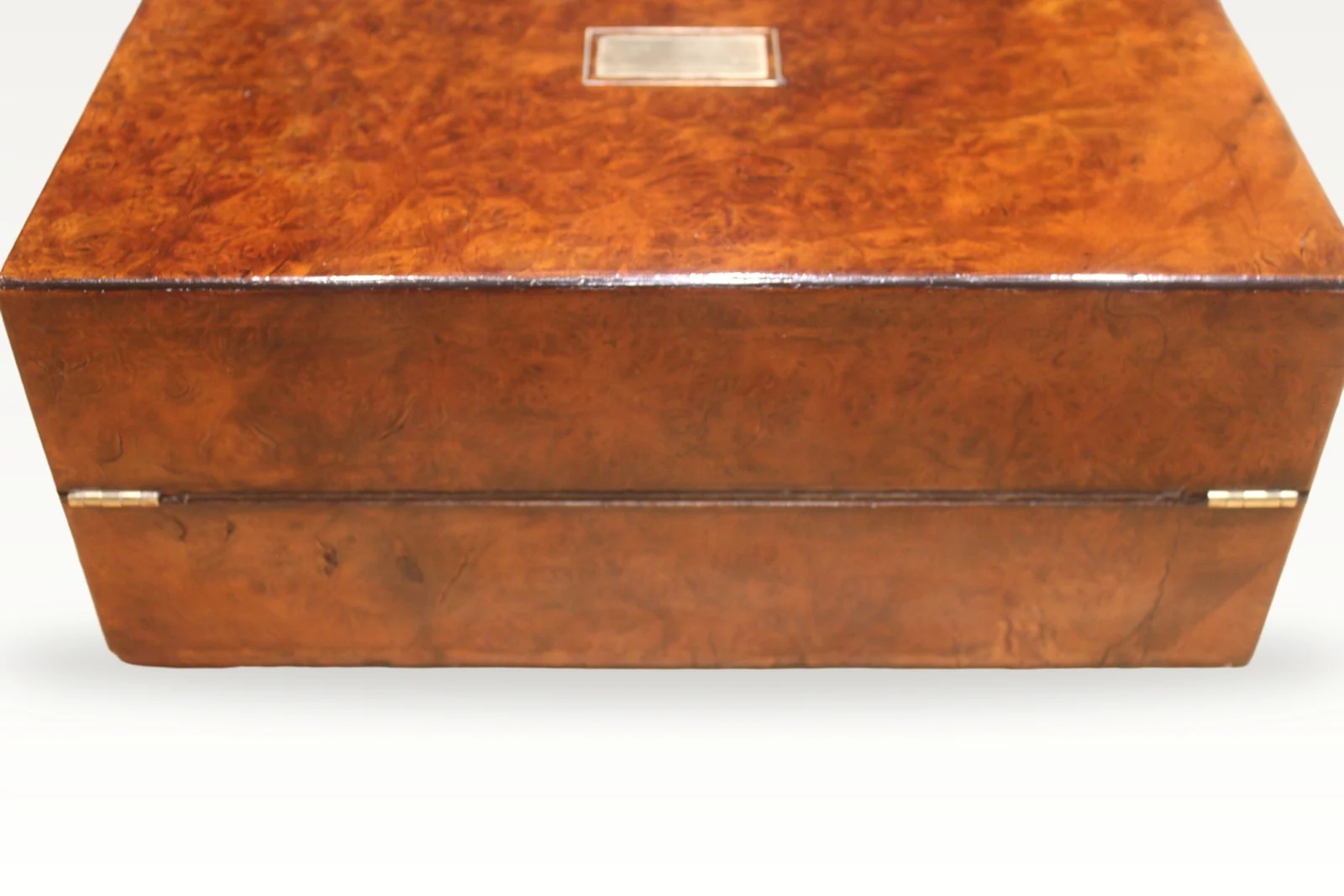 Victorian burr walnut writing slope — view 5
