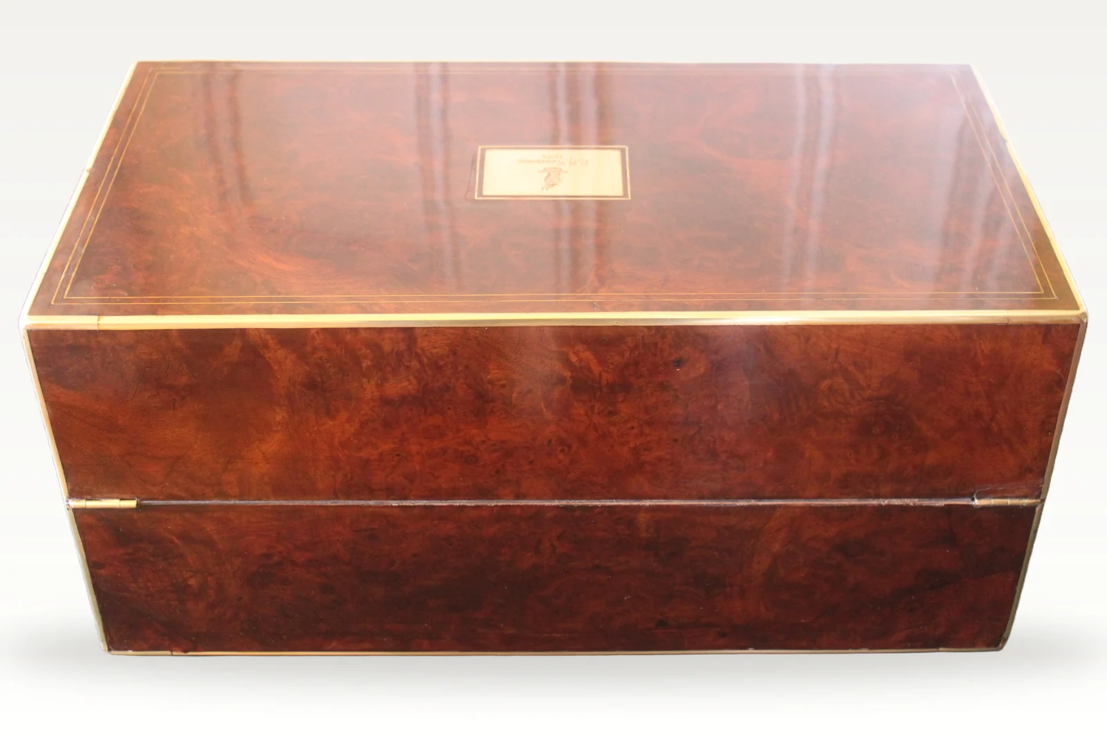 Victorian burr walnut writing slope with secret drawers and compartment. — view 4