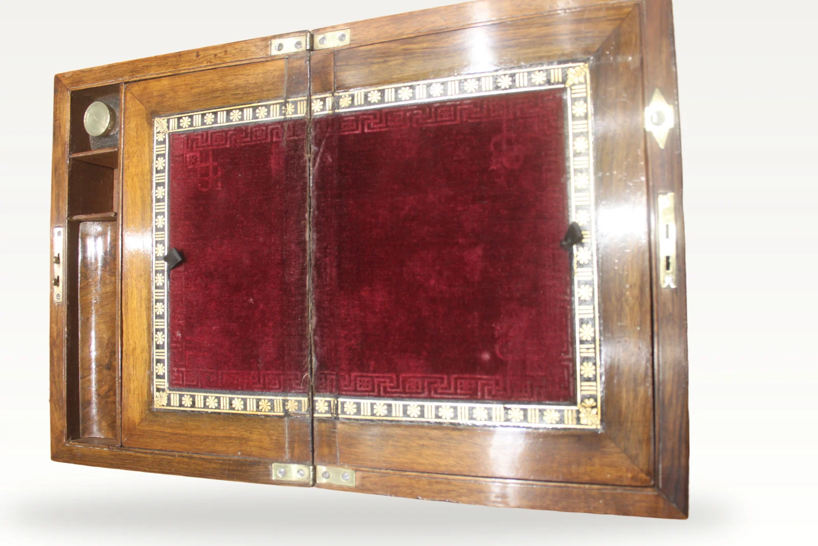 Victorian burr walnut writing slope 4907 — view 8