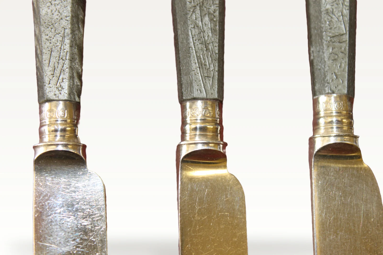A set of six silver fruit knives — view 2