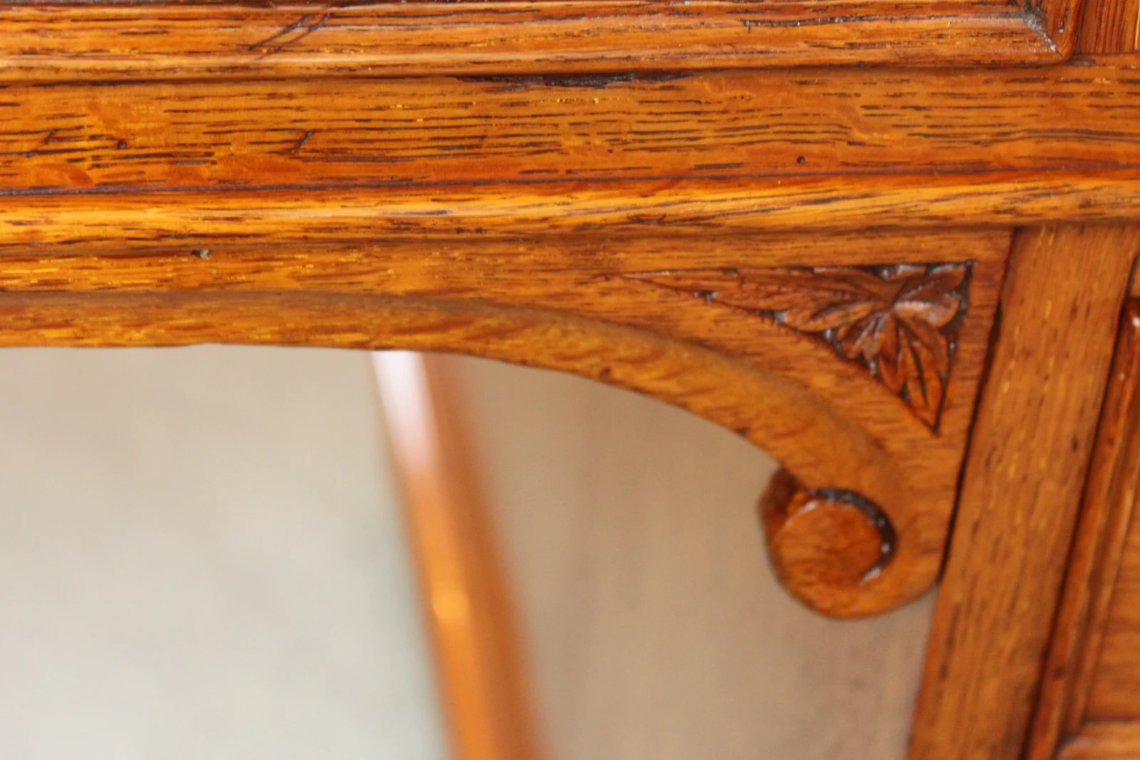 Victorian oak nine drawer pedestal desk by Edwards & Roberts — view 7