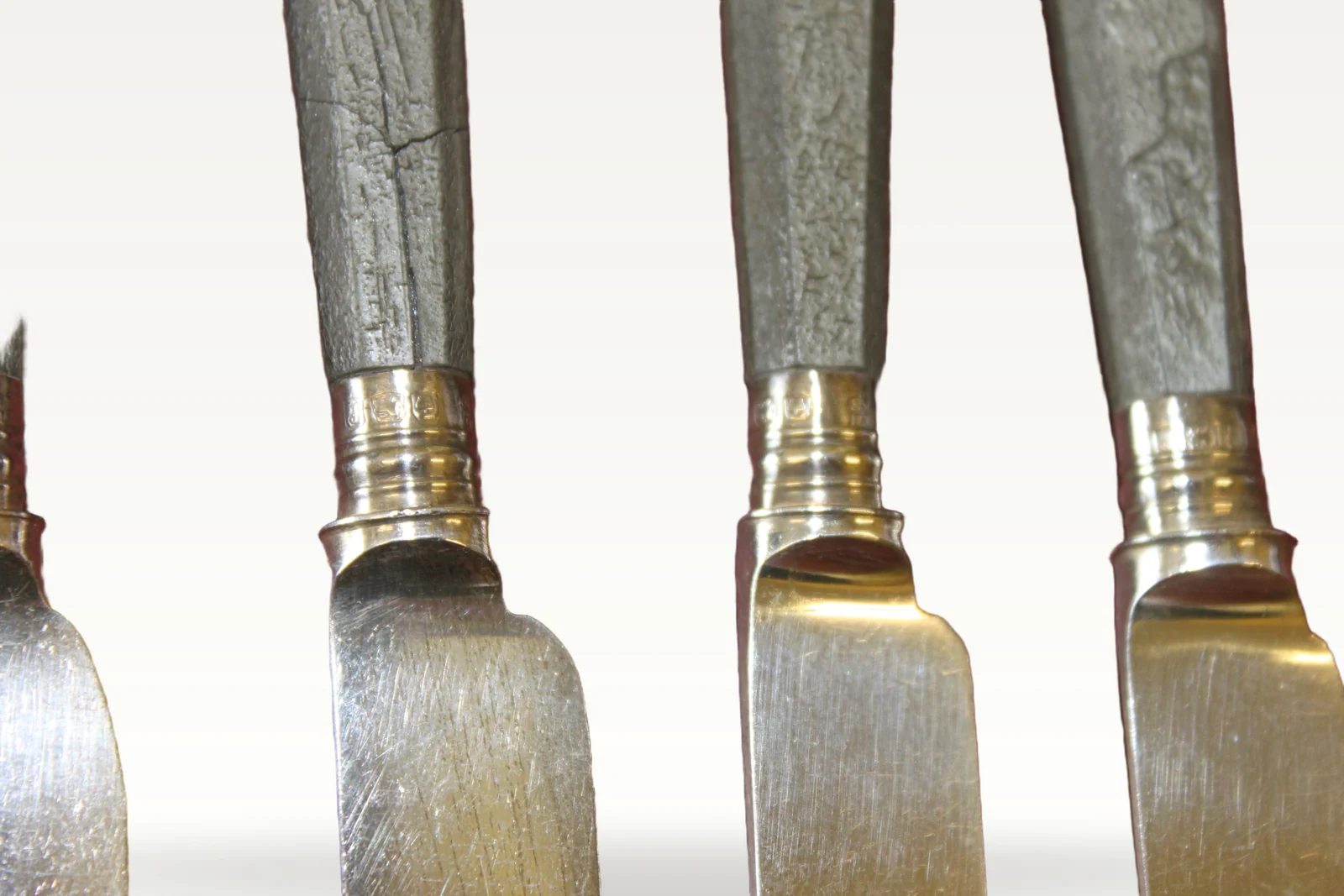 A set of six silver fruit knives — view 3
