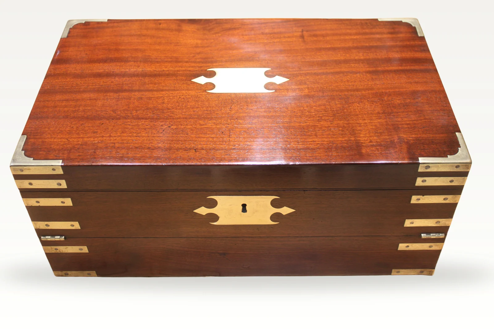 A 19th century mahogany bi-fold campaign writing slope