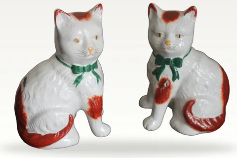 Pair of Staffordshire cats