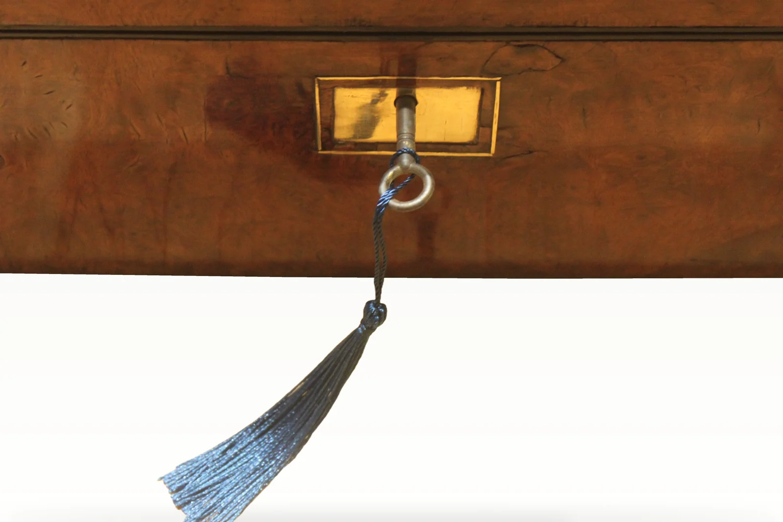 Victorian burr walnut writing slope — view 6