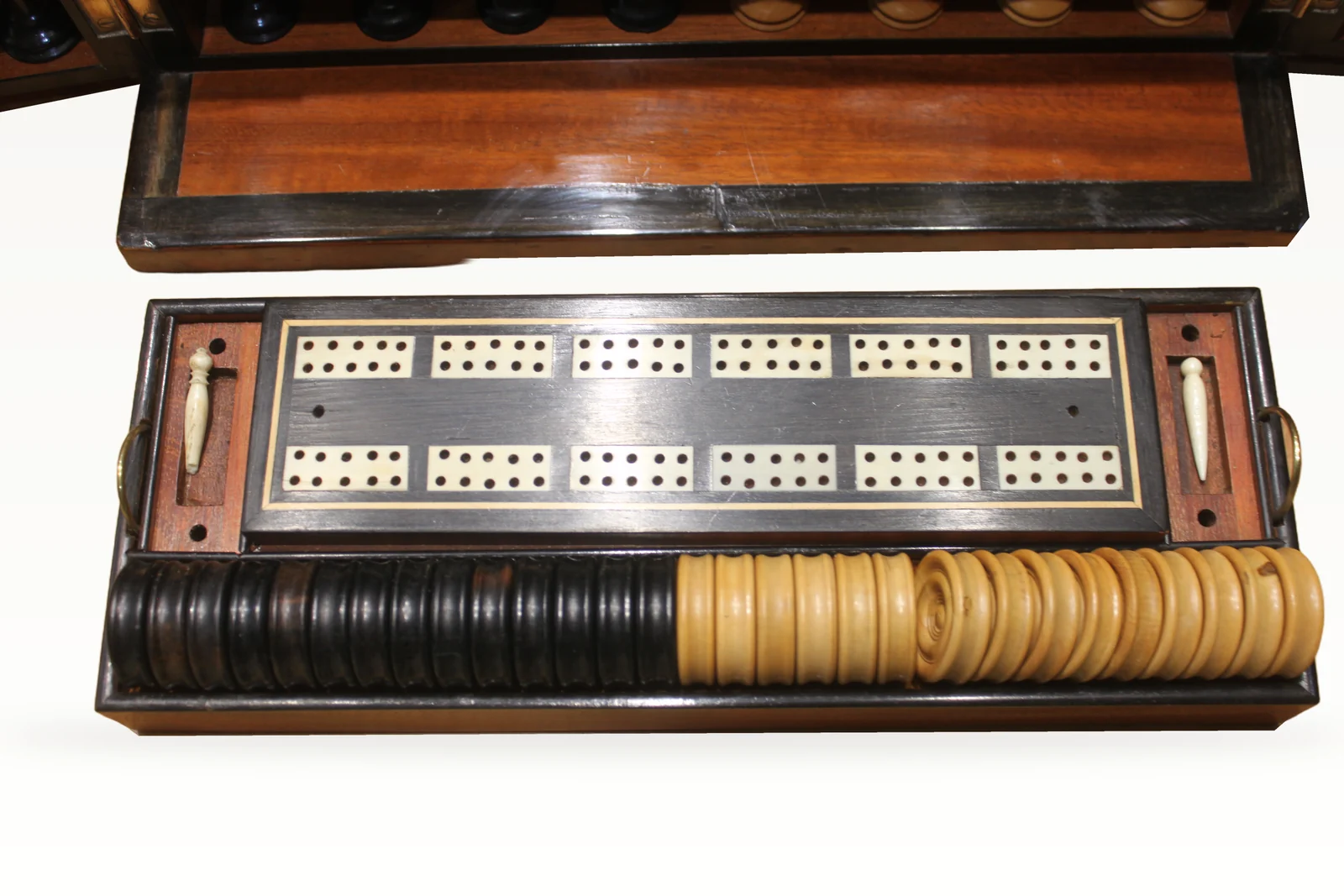 Victorian burr walnut games compendium — view 7