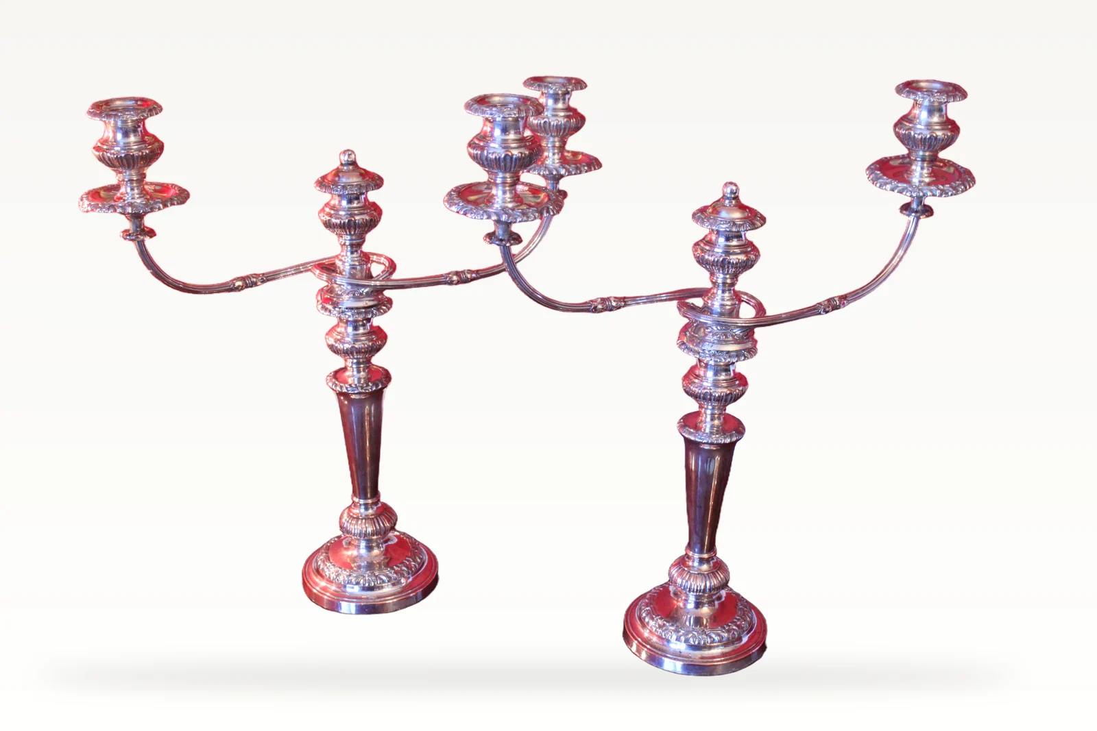 A pair of George III Old Sheffield Plate candelabra — view 3