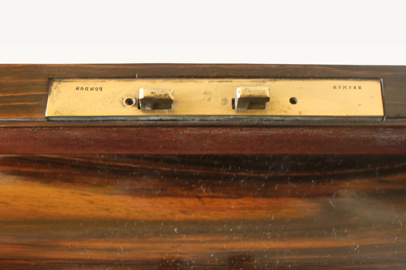 Victorian burr walnut writing slope with secret drawers and compartment. — view 8