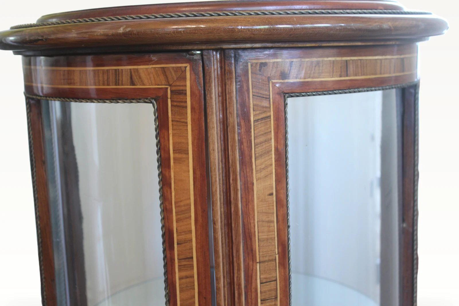 Late 19th century inlaid vitrine/bijouterie cabinet — view 7
