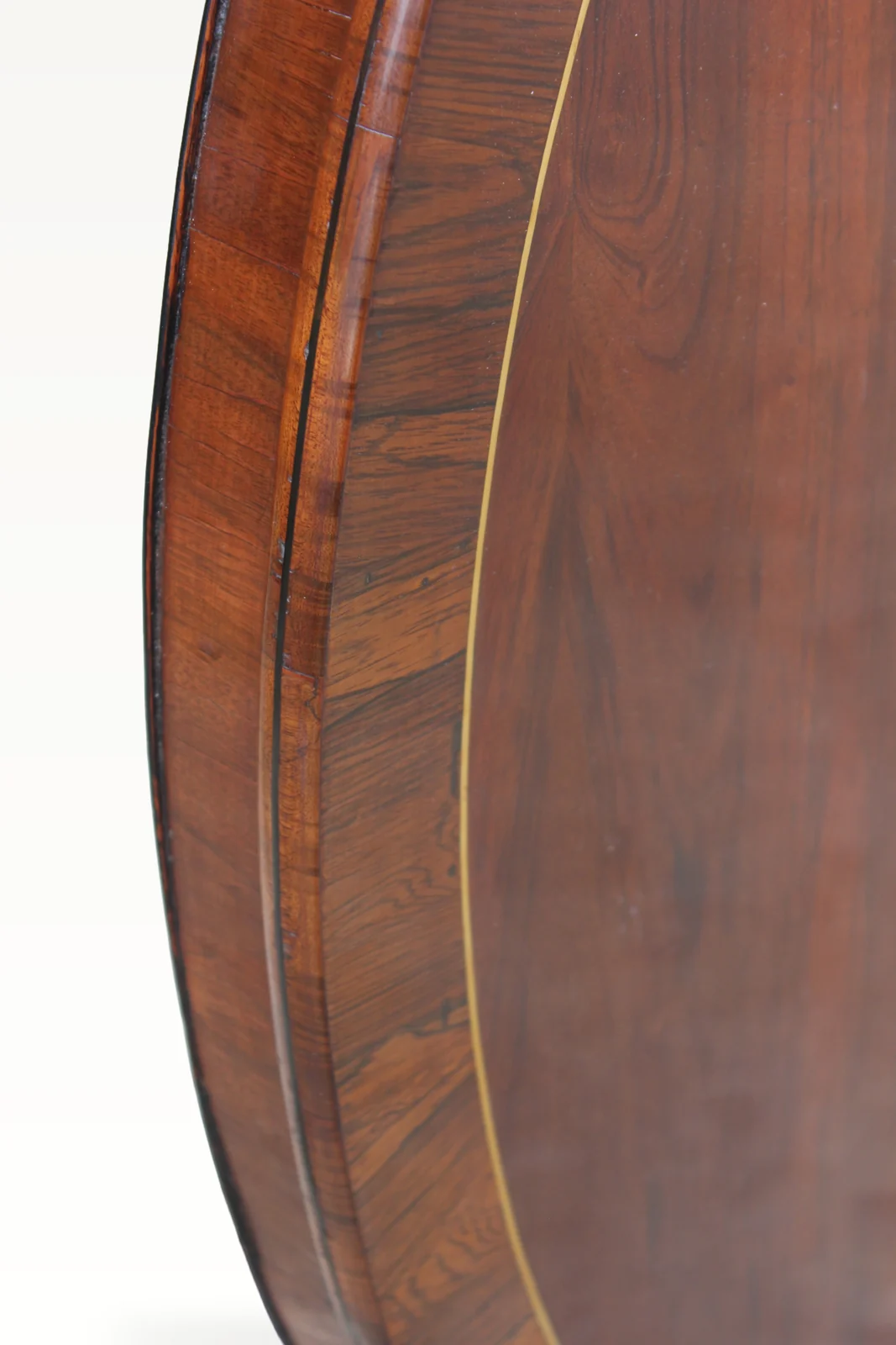Regency period rosewood and brass inlaid centre or breakfast table — view 8