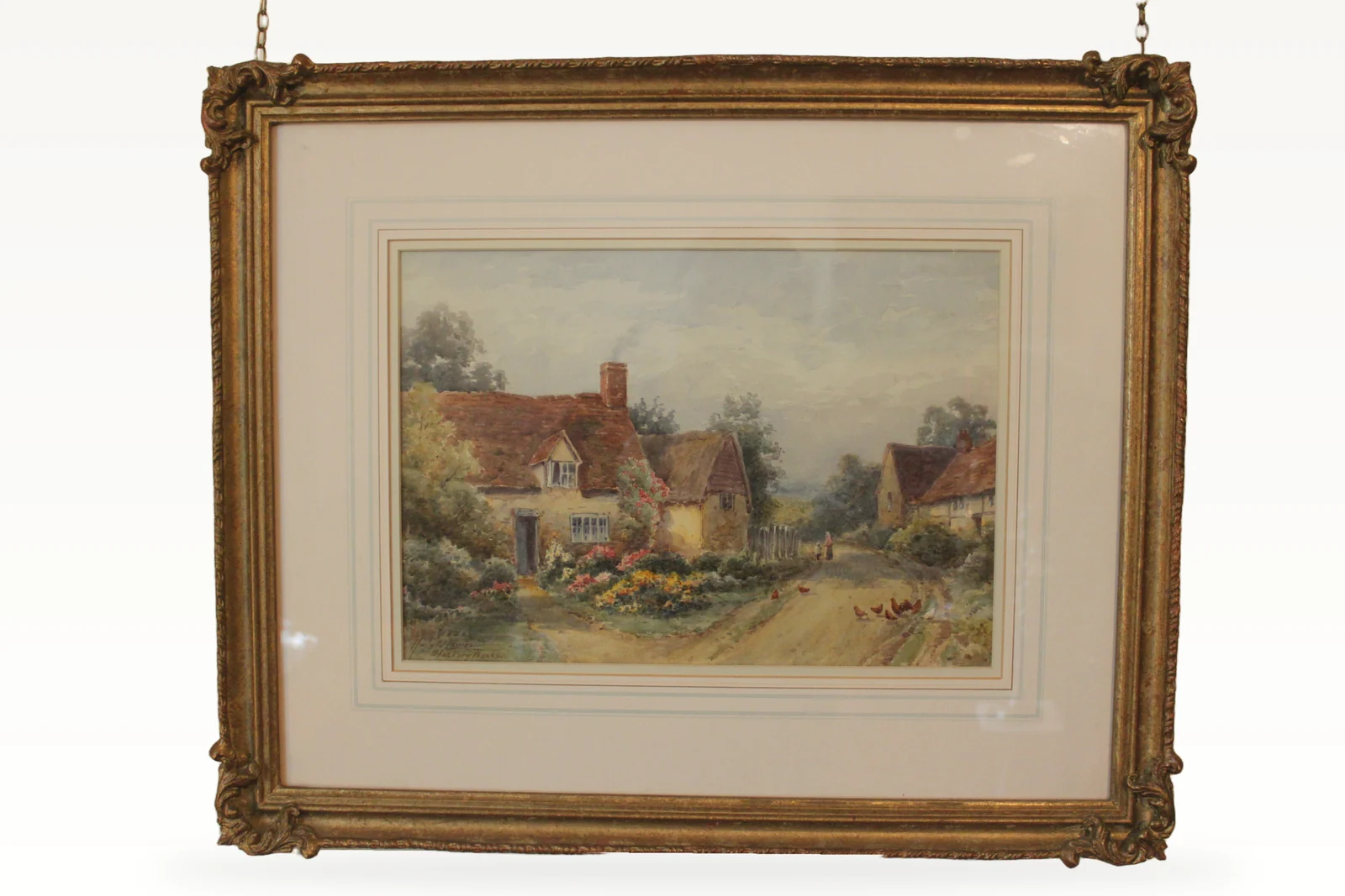 Framed watercolour by Harold Lawes