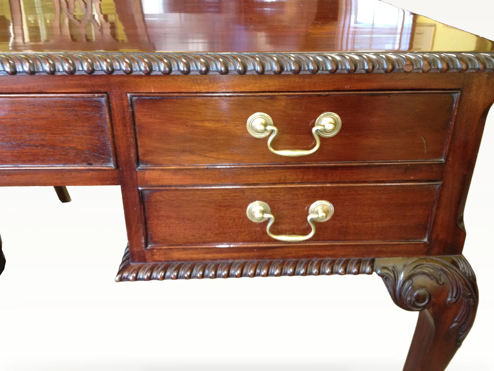 Chippendale style Mahogany Partners’ Desk/Library — view 8