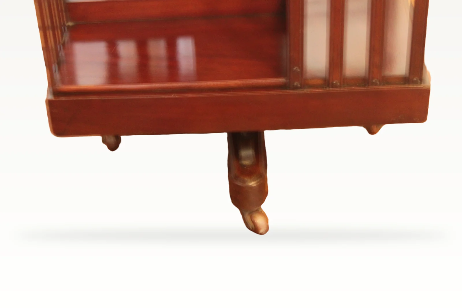 Edwardian mahogany and inlaid revolving bookcase — view 8