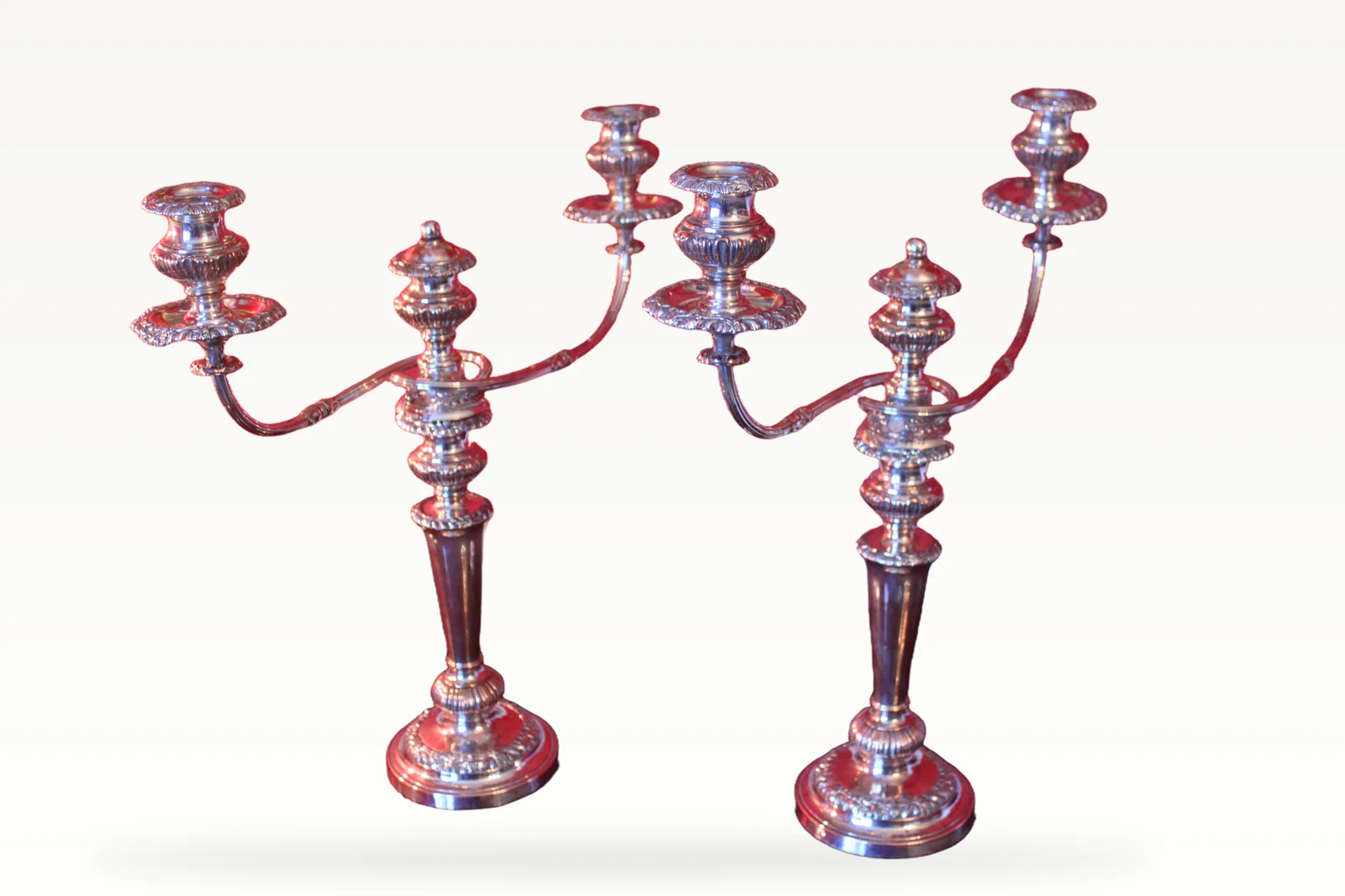 A pair of George III Old Sheffield Plate candelabra — view 2