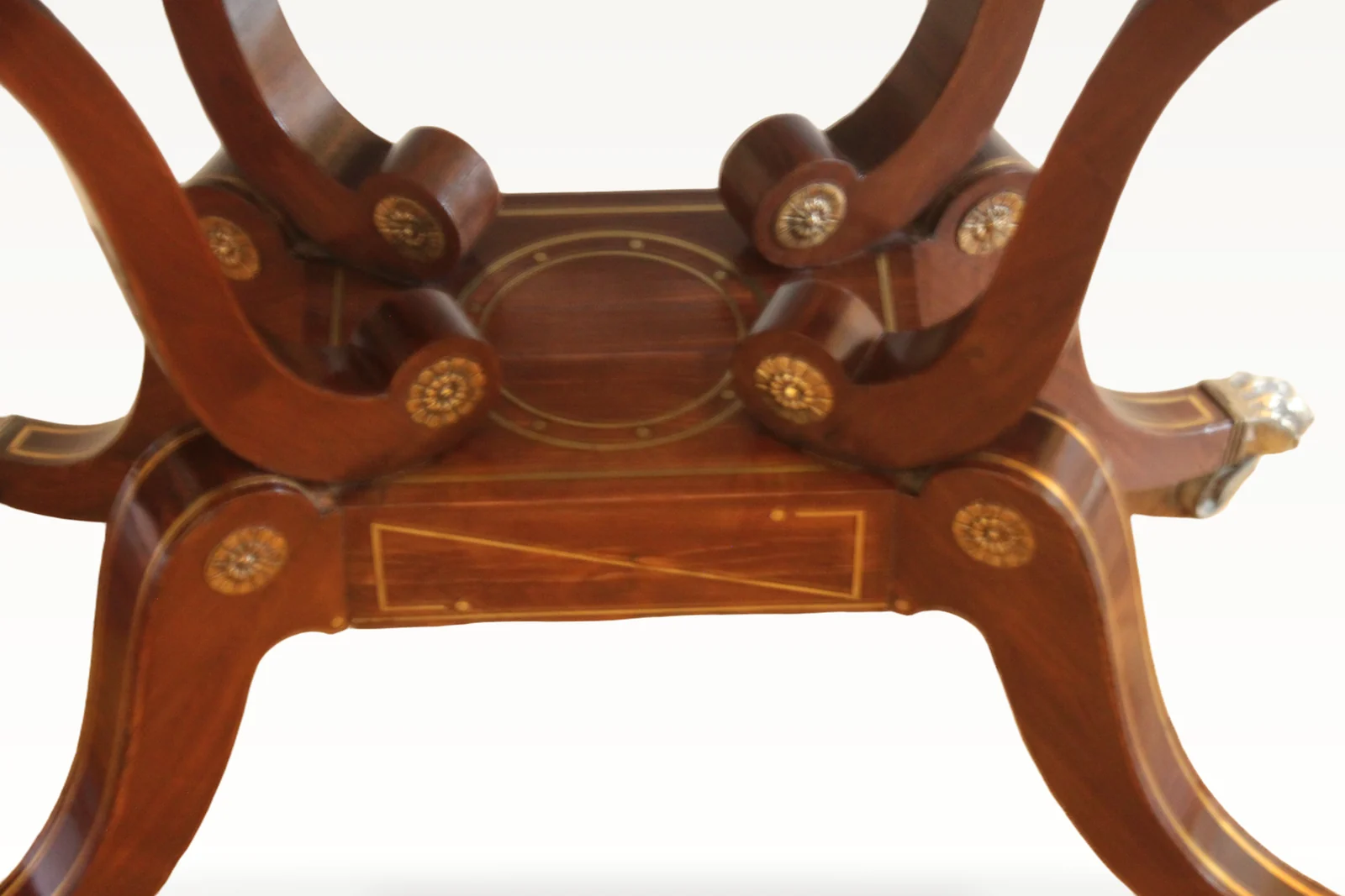 A fine Regency period mahogany brass inlaid fold-over card table — view 10
