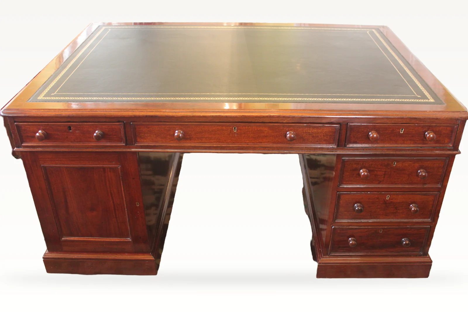 Victorian mahogany partners desk — view 2