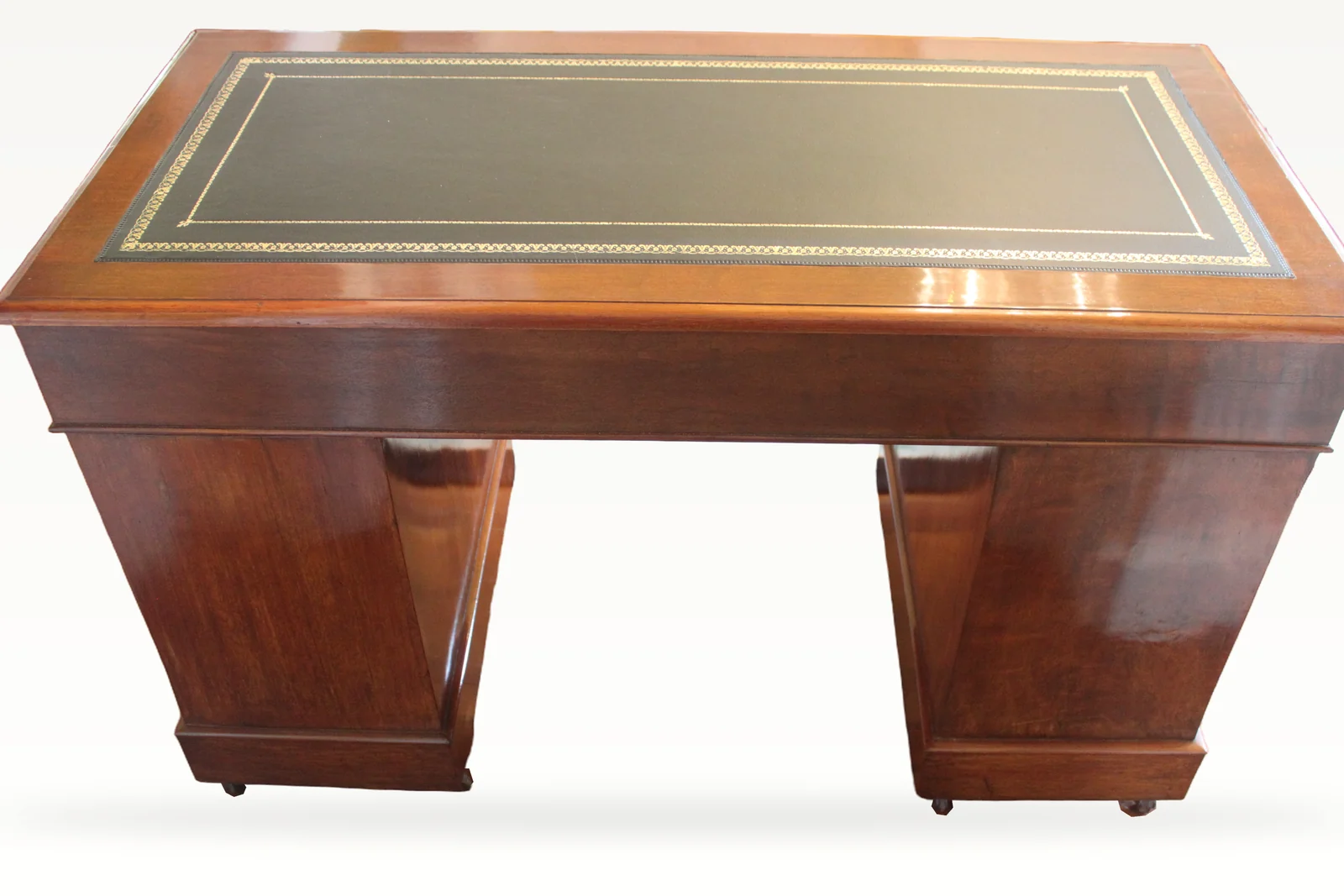 Victorian mahogany pedestal desk — view 6