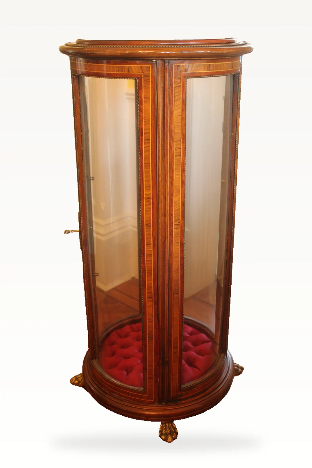 Late 19th century inlaid vitrine/bijouterie cabinet — view 2