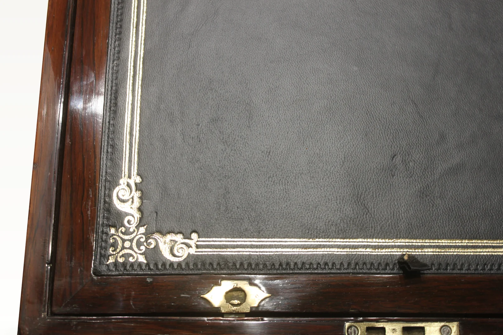 Victorian rosewood and brass bound writing slope — view 11