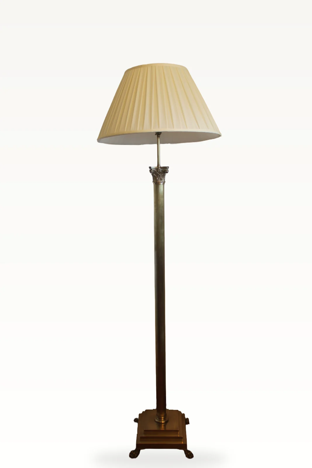 Early 20th century brass standard lamp