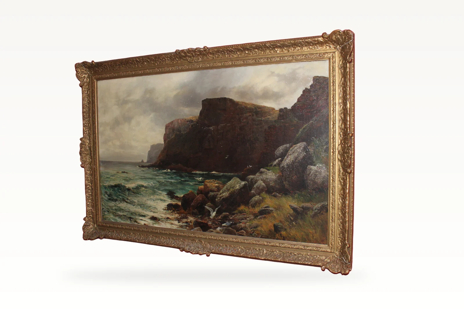 Oil on canvas. Douglas Adams. A coastal scene with