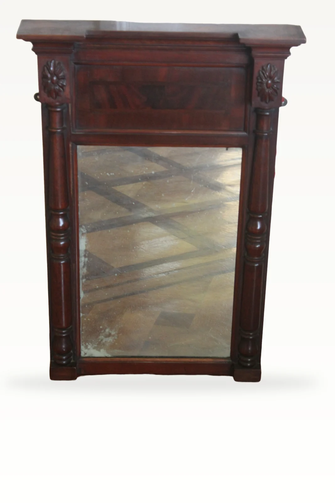 A fine late George IV mahogany pier mirror in mahogany