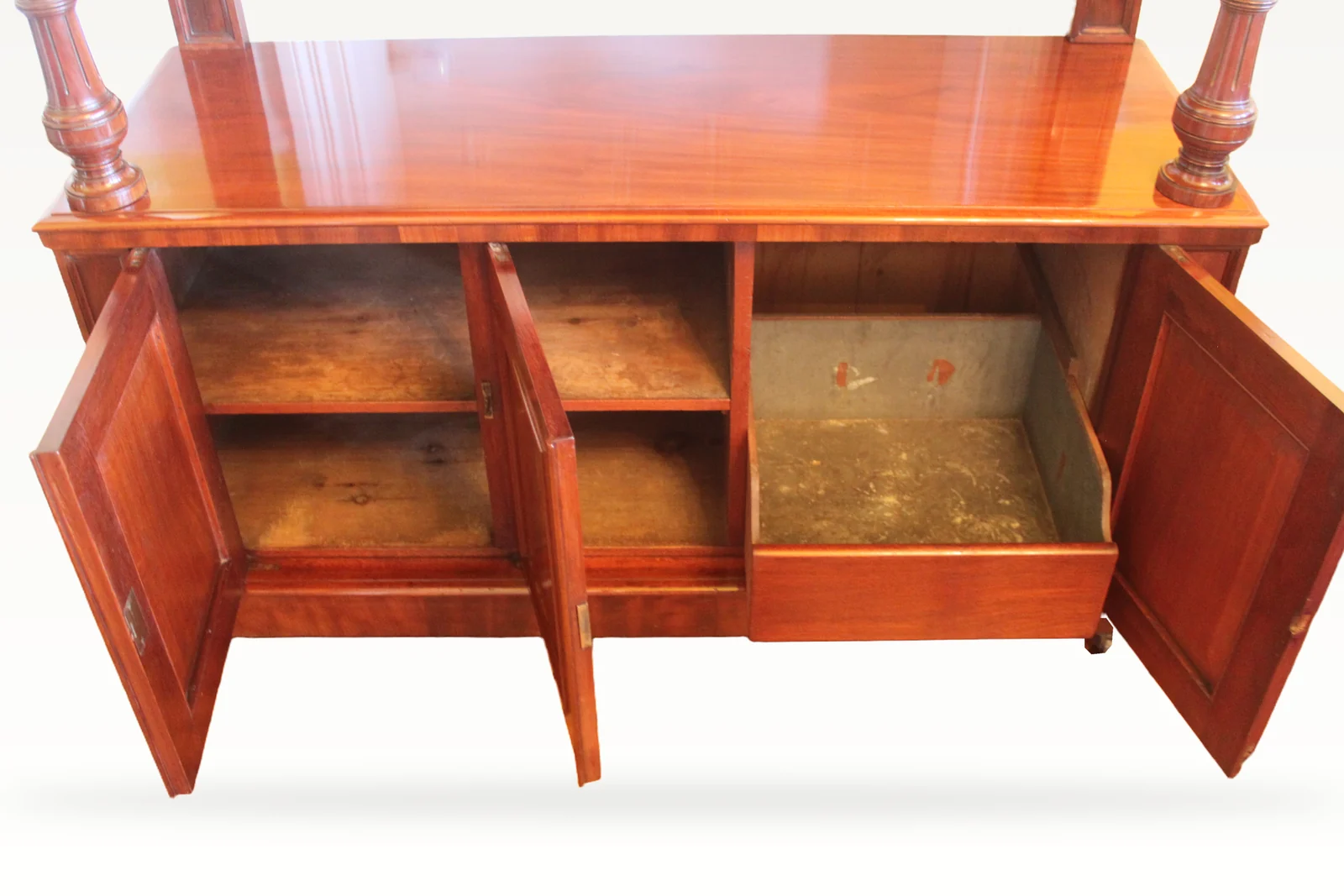 Victorian mahogany buffet sideboard by James Shoolbred & Co — view 10