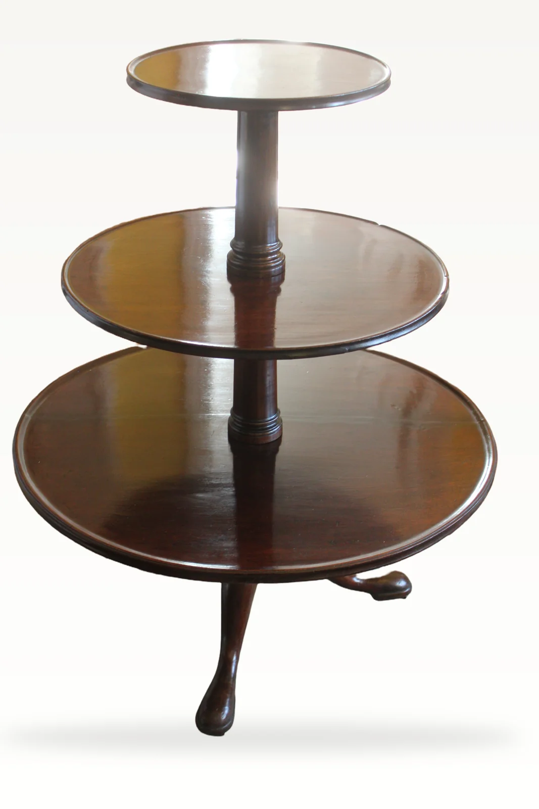 A large George III mahogany dumb waiter — view 2