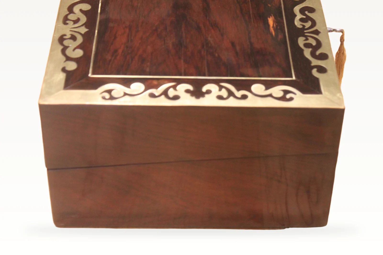 A Regency period rosewood and brass inlaid writing slope + secret drawers 4904 — view 5